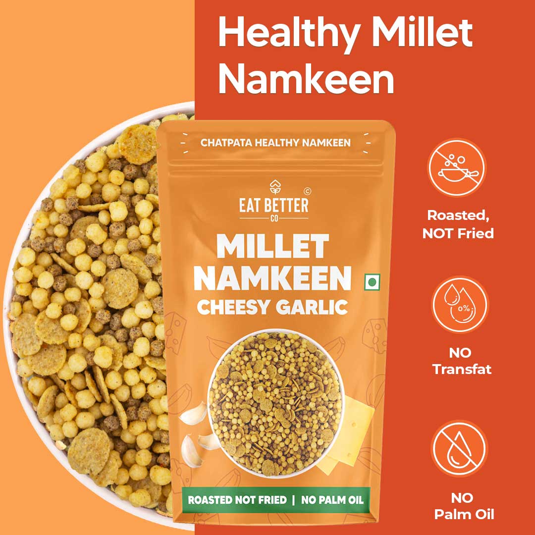 Millet Namkeen - Cheesy Garlic - Pack of 2 - 200 grams