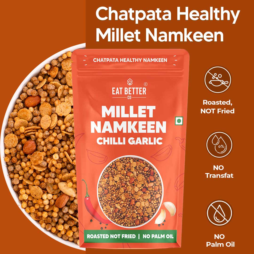 Millet Namkeen - Chilli Garlic - Pack of 2 - 200 grams