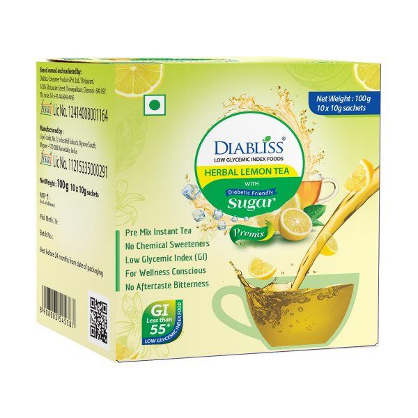 Diabliss Herbal Lemon Tea - 100 gms - Veeha Foods