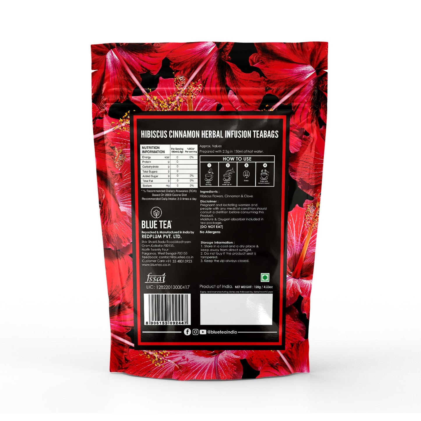 Hibiscus Cinnamon Herbal Infusion - 60 Tea Bags