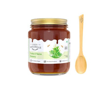 Vana Tulsi Flower Wild Forest Honey | 100% Pure Honey | Wooden Spoon| Raw, Natural, Unprocessed & Unheated Honey | Lab Tested Honey in Glass Bottle.