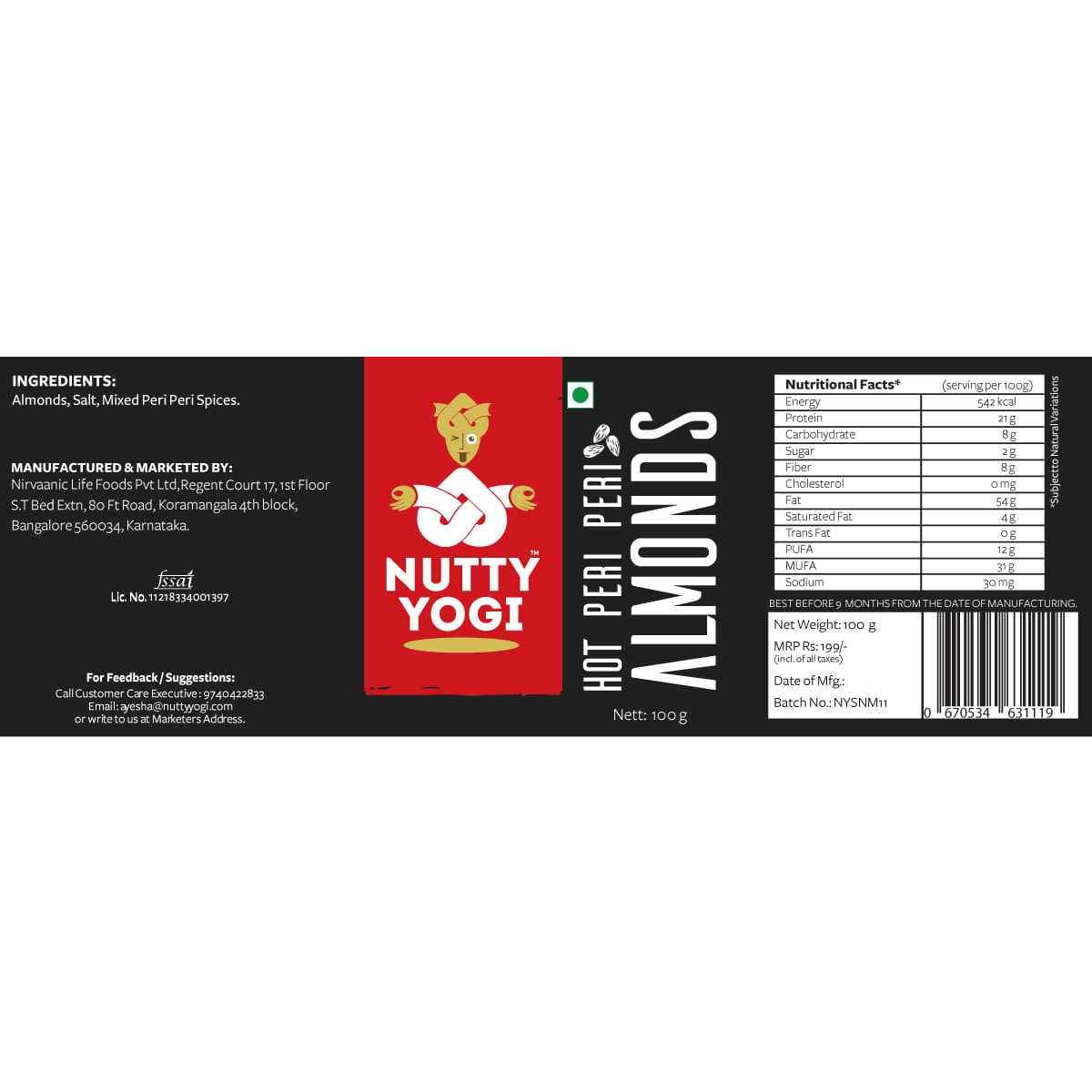 Nutty Yogi Hot Peri Peri Almond