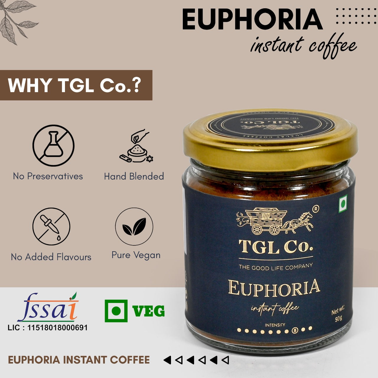 Euphoria Instant Coffee (A blend of Arabica and Robusta)