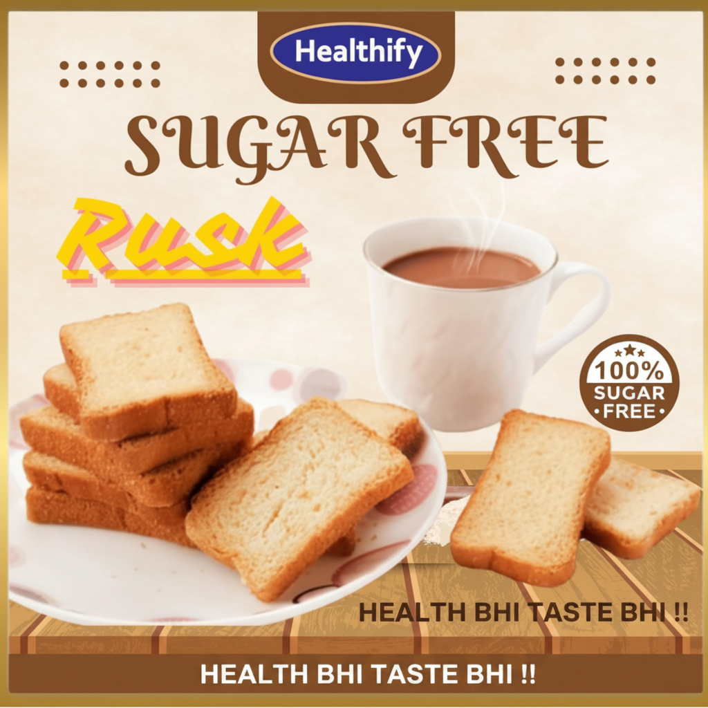 Healthify Sugar Free Rusk Elaichi | Diabetic Friendly Healthy Snack ...
