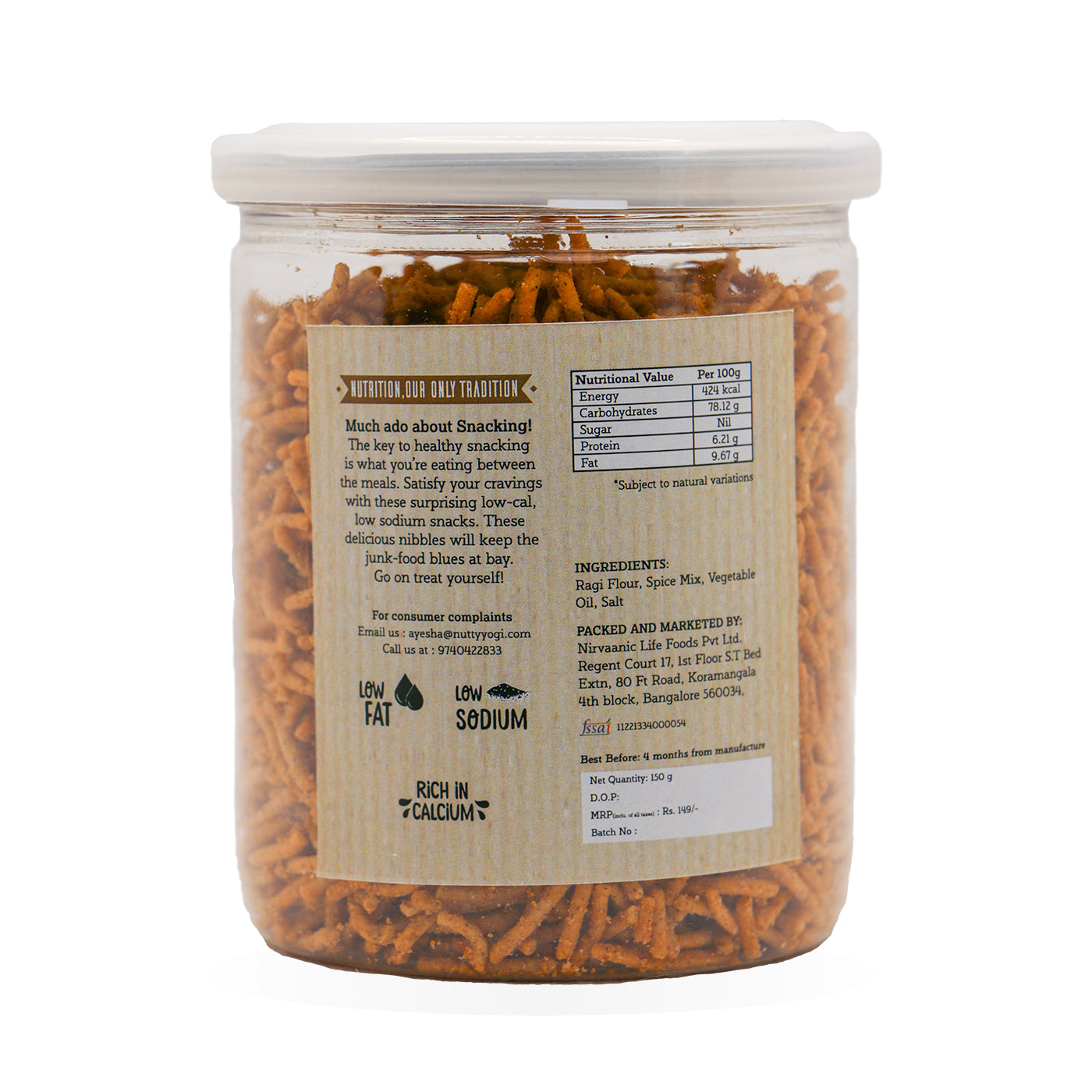 Nutty Yogi Ragi Bhujiya - 150gm