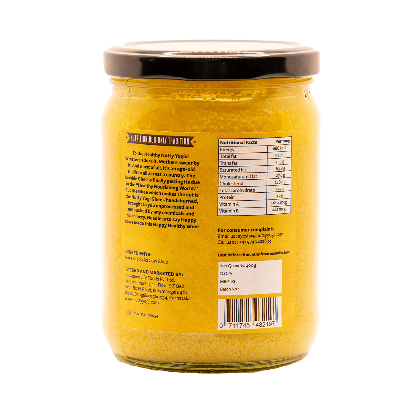 Nutty Yogi Pure Bilona - A2 Ghee 500 ml