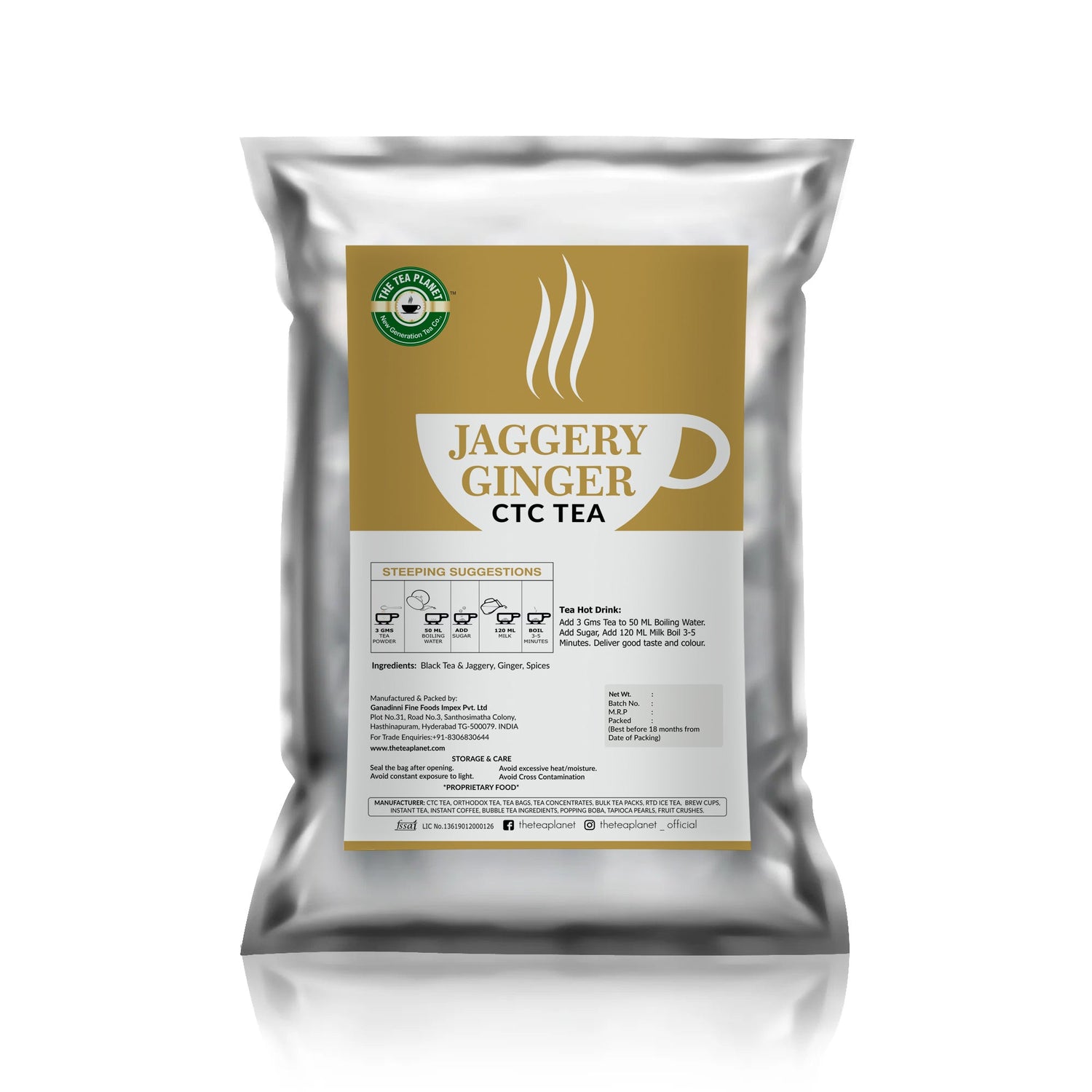 Jaggery Ginger Flavored CTC Tea - 1kg