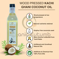 WOOD PRESSED COCONUT OIL 100% PURE & ORGANIC COLD PRESSED