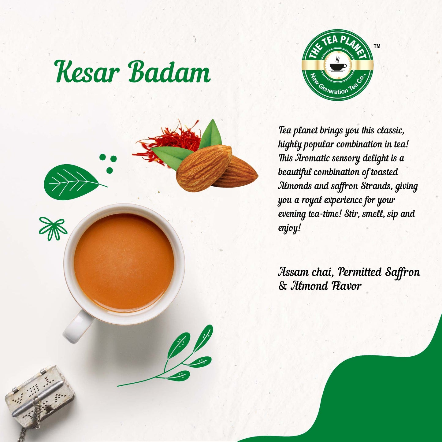 Kesar Badam Flavored CTC Tea