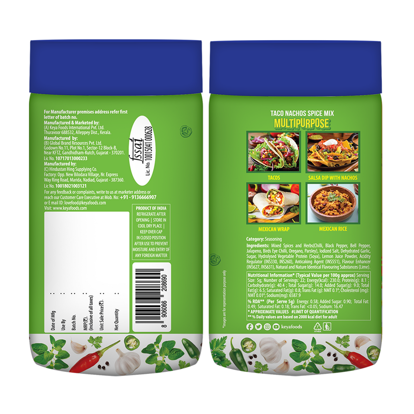 Keya Tacos Nachos Spice Mix 110g