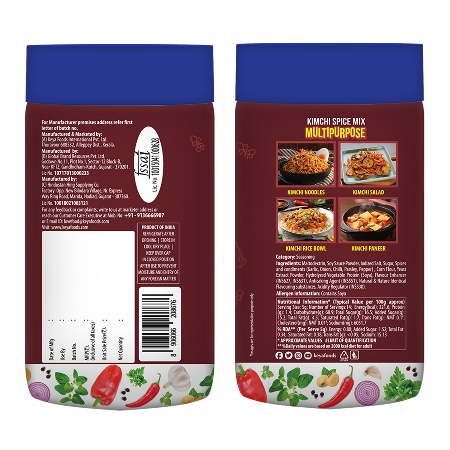 Keya Kimchi Spice Mix 70g