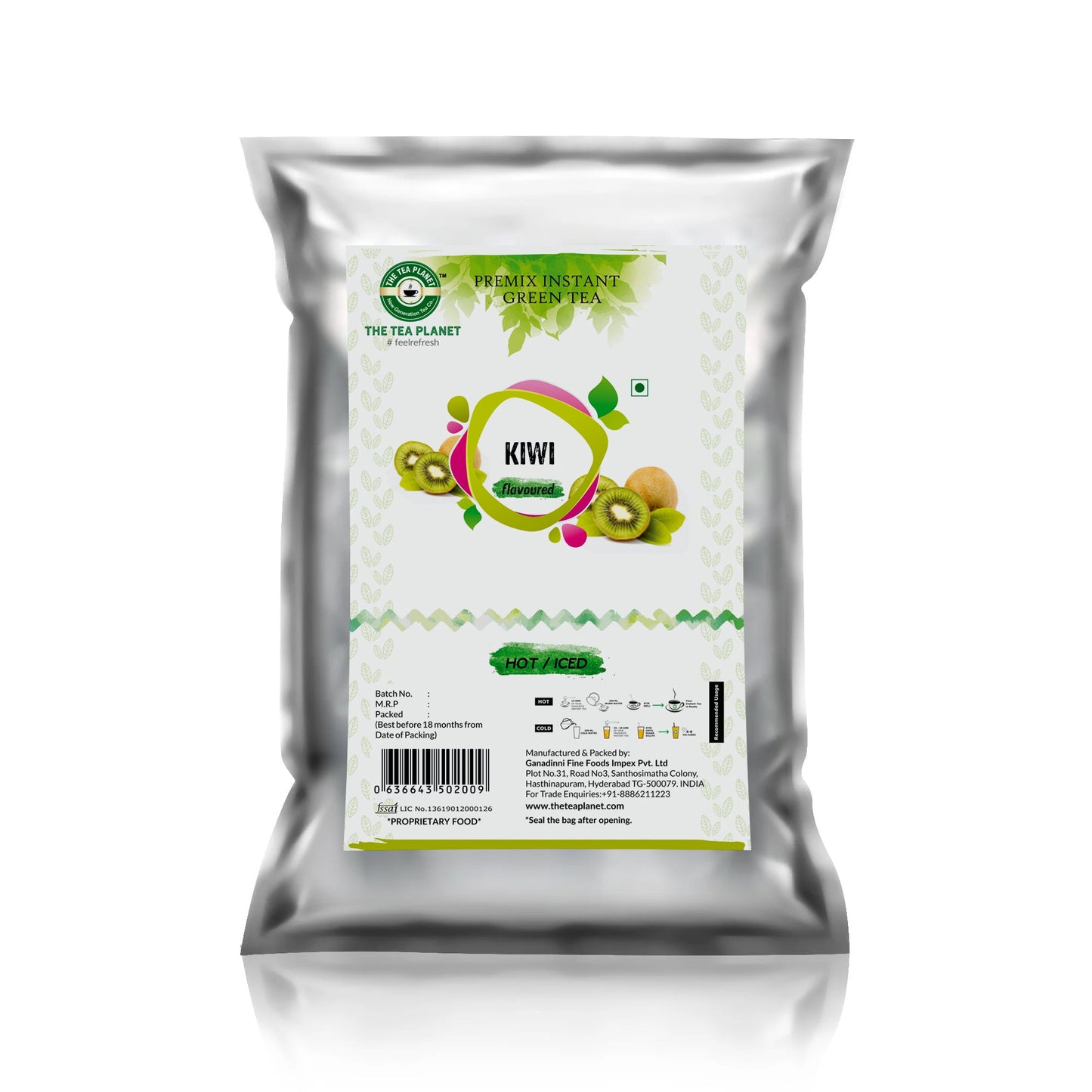 Kiwi Flavored Instant Green Tea - 1kg