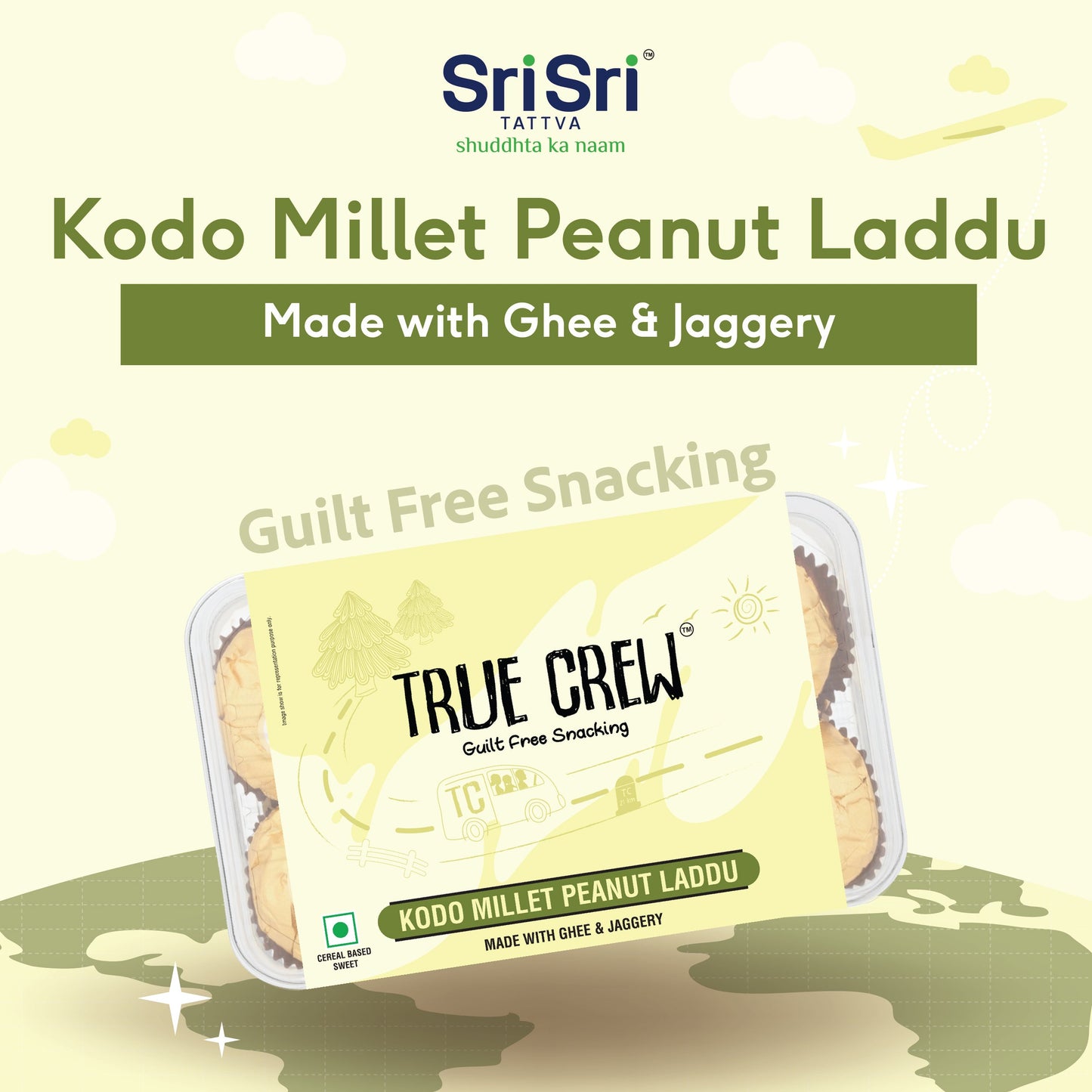 TRUE CREW - Kodo Millet Peanut Laddu, 180 g