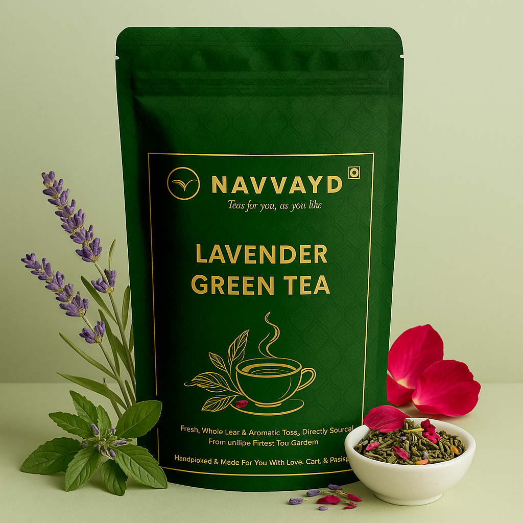 Navvayd Lavender Green Tea - 100 gms - Veeha Foods