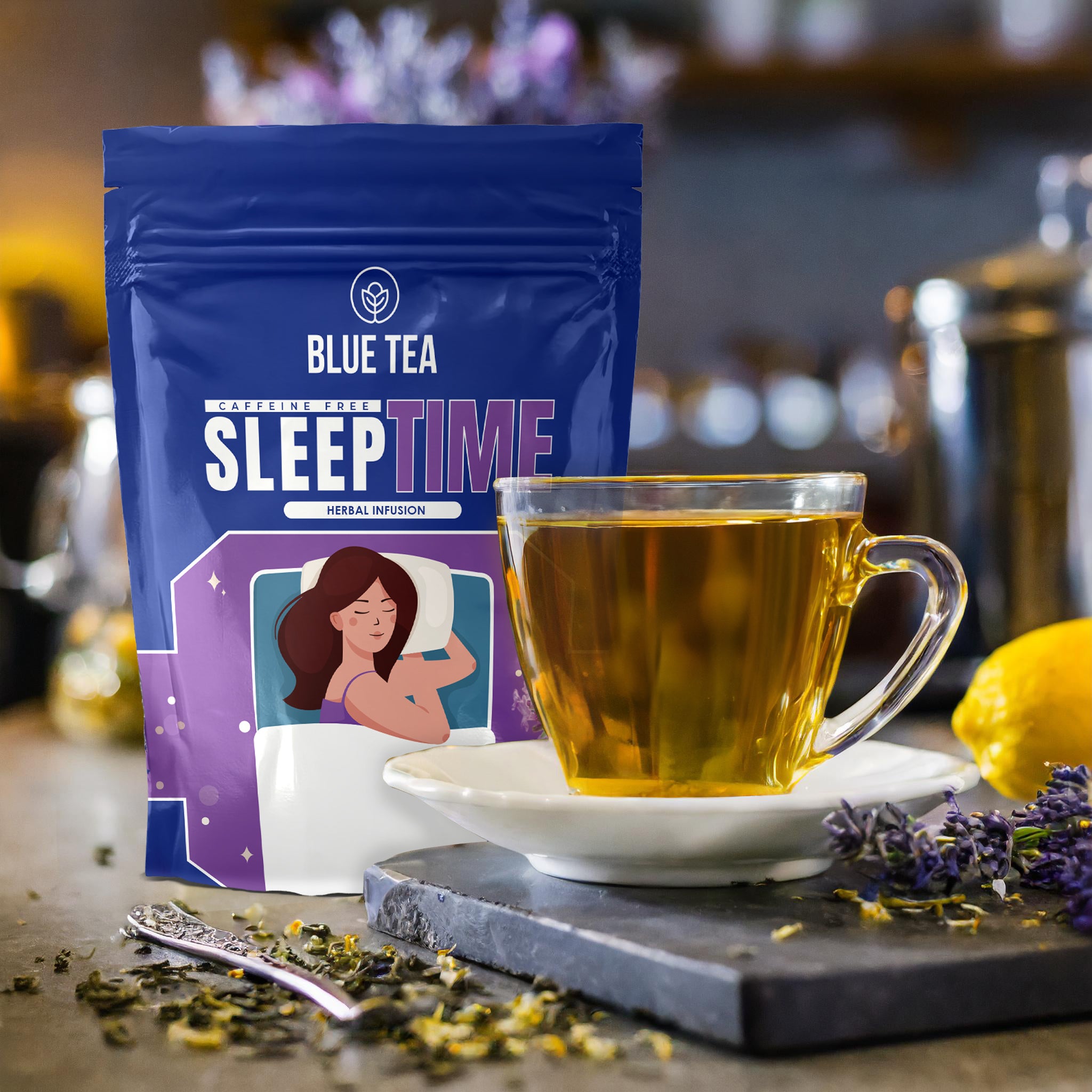 Blue Tea Sleep Time Herbal Infusion - 30 Tea Bags - Veeha Foods