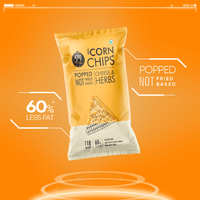 Chips+, Cheese & Herbs, Popped, 100% Corn-Based (Pack of 6, 55g)