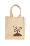 Mokkafarms 100% Jute Eco Bag 11.5in X 9.5in X 3.5in Vertical Tiffin  - 150 gms