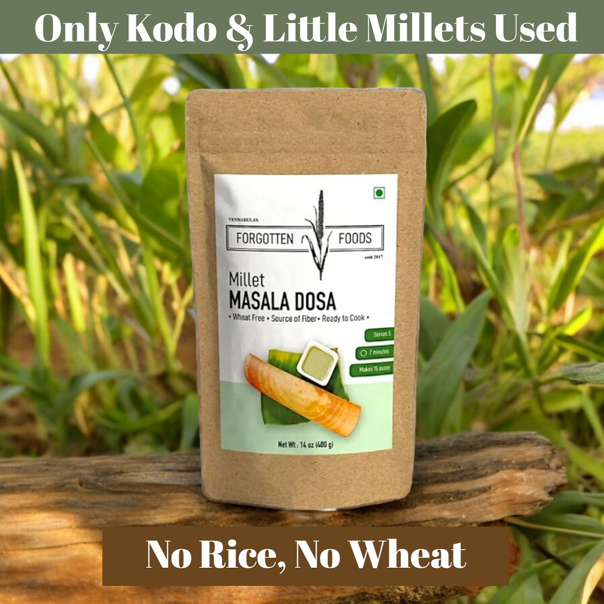 Multi Millet Masala Dosa - Healthy Ready to Cook Dosa Batter Breakfast Premix - No Rice, No Wheat, Only Millets