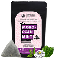 Moroccan Mint Tea with Chamomile Green Tea Bags 40pcs | Delicious Mint Green Tea Blend of Chamomile tea Spearmint and Peppermint for Destress and Digestion