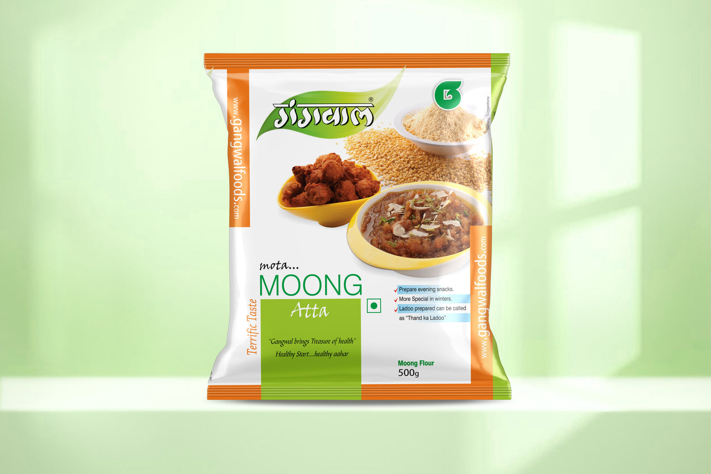 Gangwal Moong Aata 500gm Pack