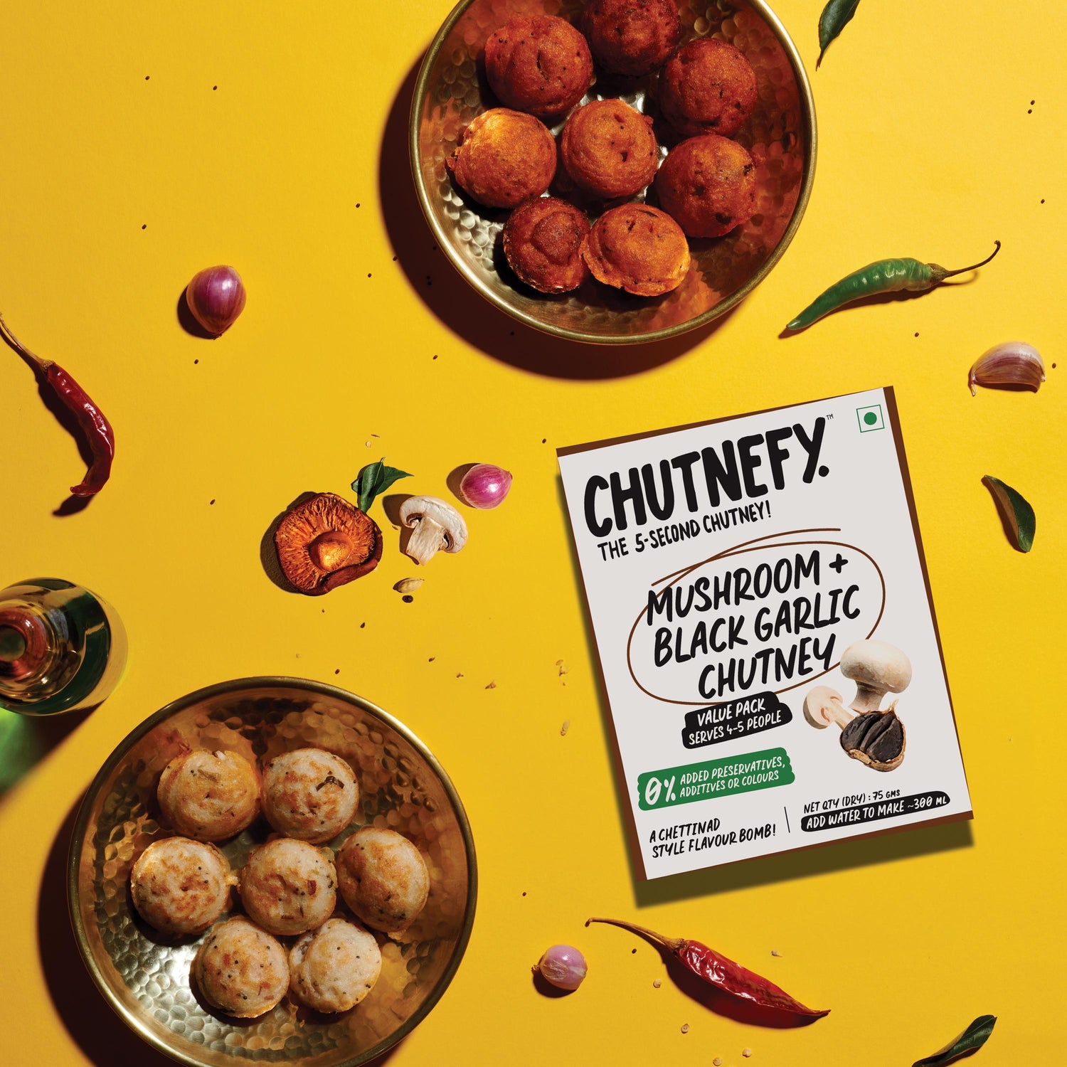 Mushroom & Black Garlic Chutney | Chettinad Style | Medium Spicy | Serves 4 to 5 | 30% Off