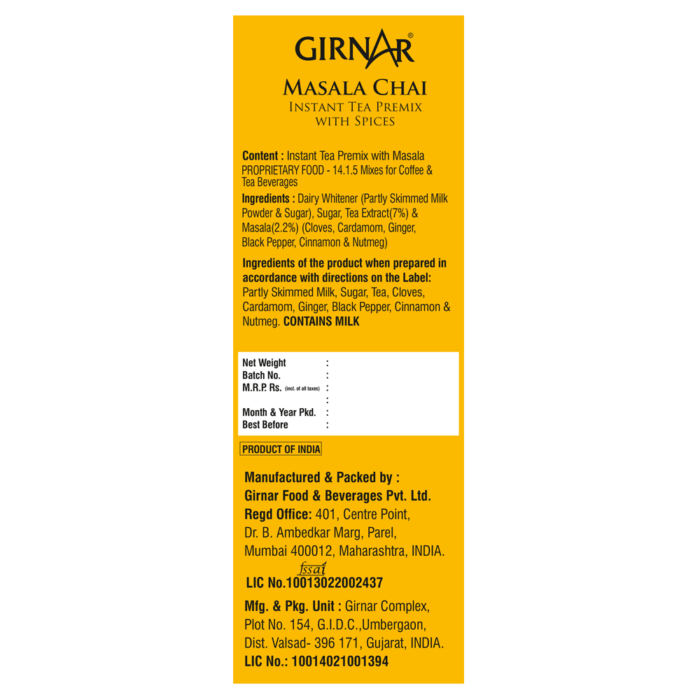 Girnar Instant Tea Premix With Masala (1kg Vending Pack)