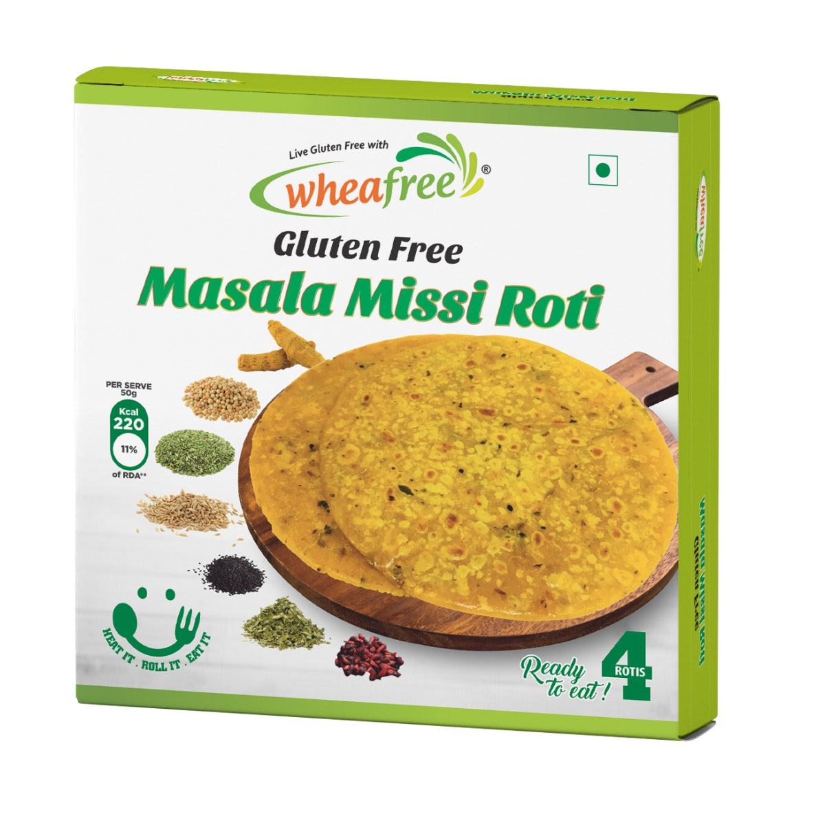 Gluten Free Ready to Eat Masala Missi Roti (4pcs)