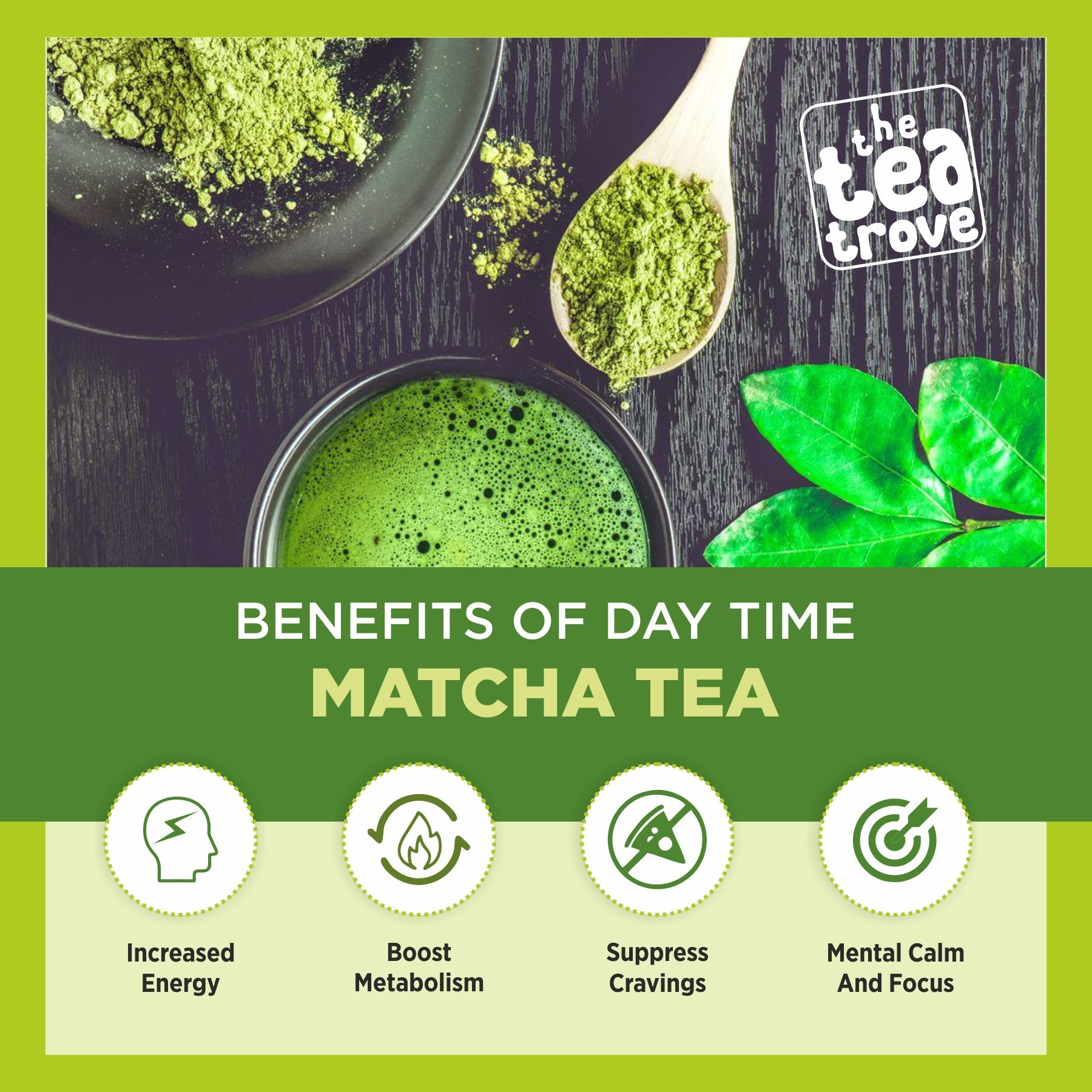 The Tea Trove Mint Matcha Green Tea - 30 gms - Veeha Foods