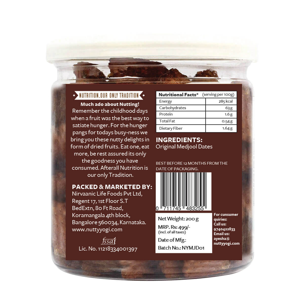 Nutty Yogi Original Medjool Dates 200 g