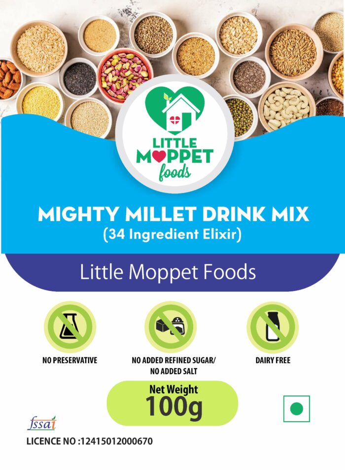 Mighty Millet Drink Mix – 34 Ingredient Health Drink Mix Elixir [100G]