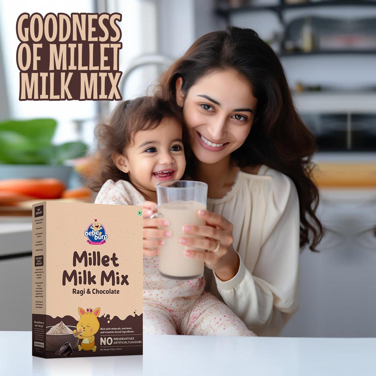 Millet Milk Mix -Ragi & Chocolate Health Drink Mix for Kids 200g