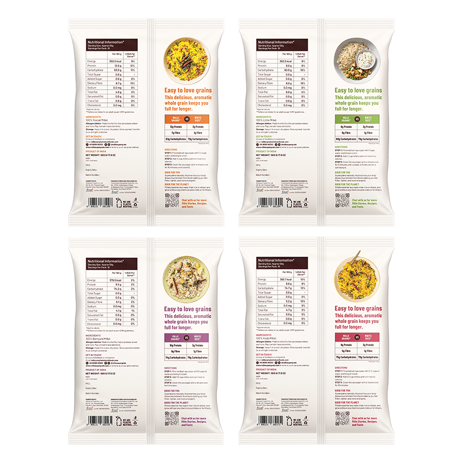 Mille All Grains Combo (Rice Substitute) - Pack of 4