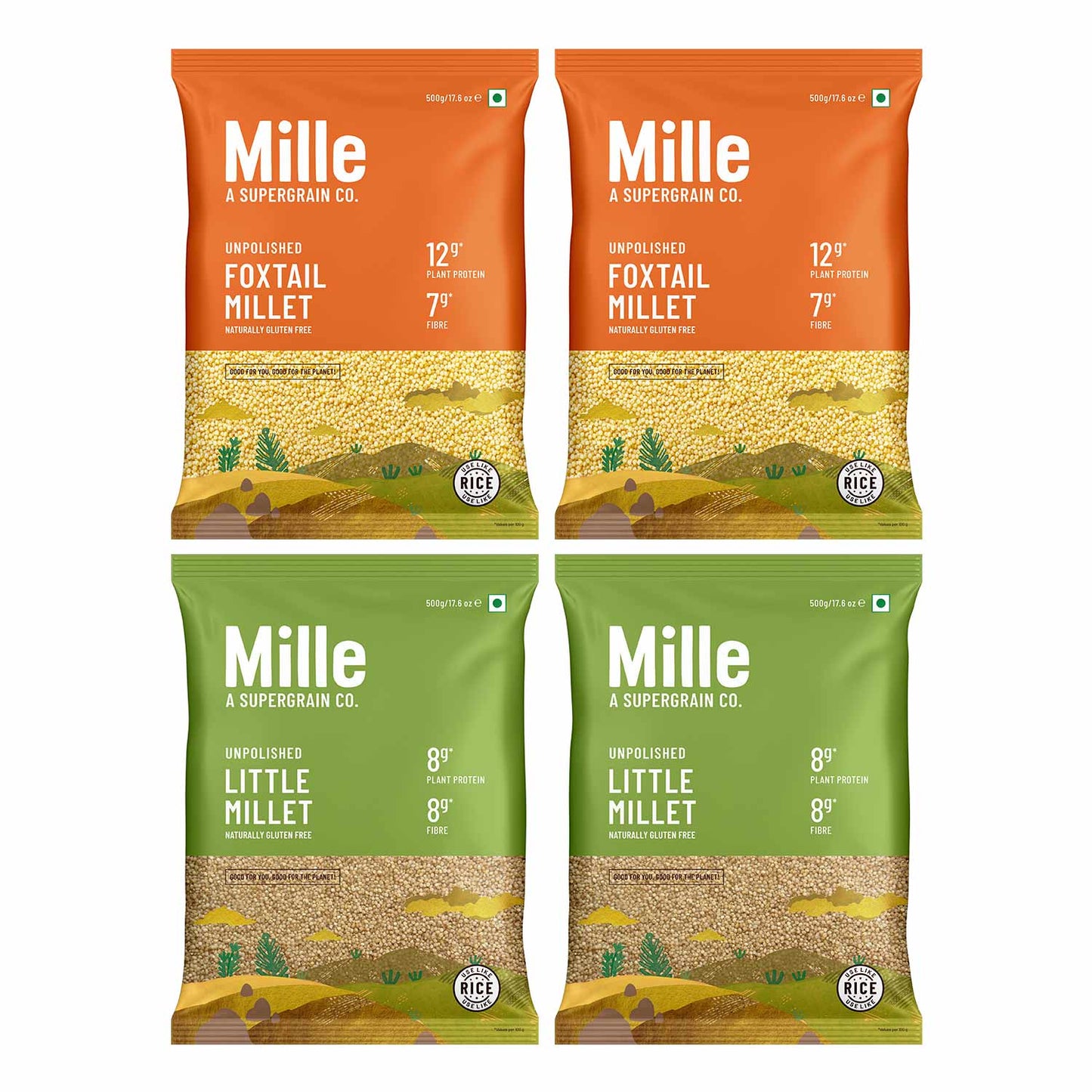 Weight Loss Combo - 2 Little Millet Grains + 2 Foxtail Millet Grains