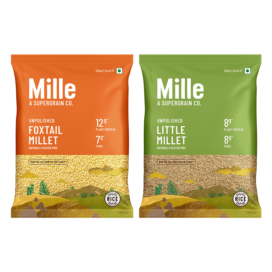 100% Whole Grains (Rice Substitute) Combo - Little Millet & Foxtail Millet