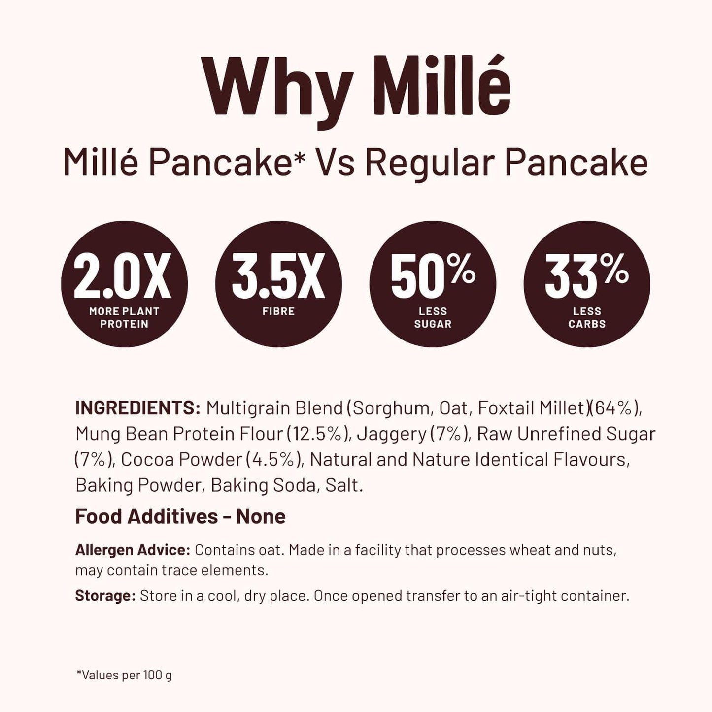 Mille : Chocolate Millet Pancake Mix