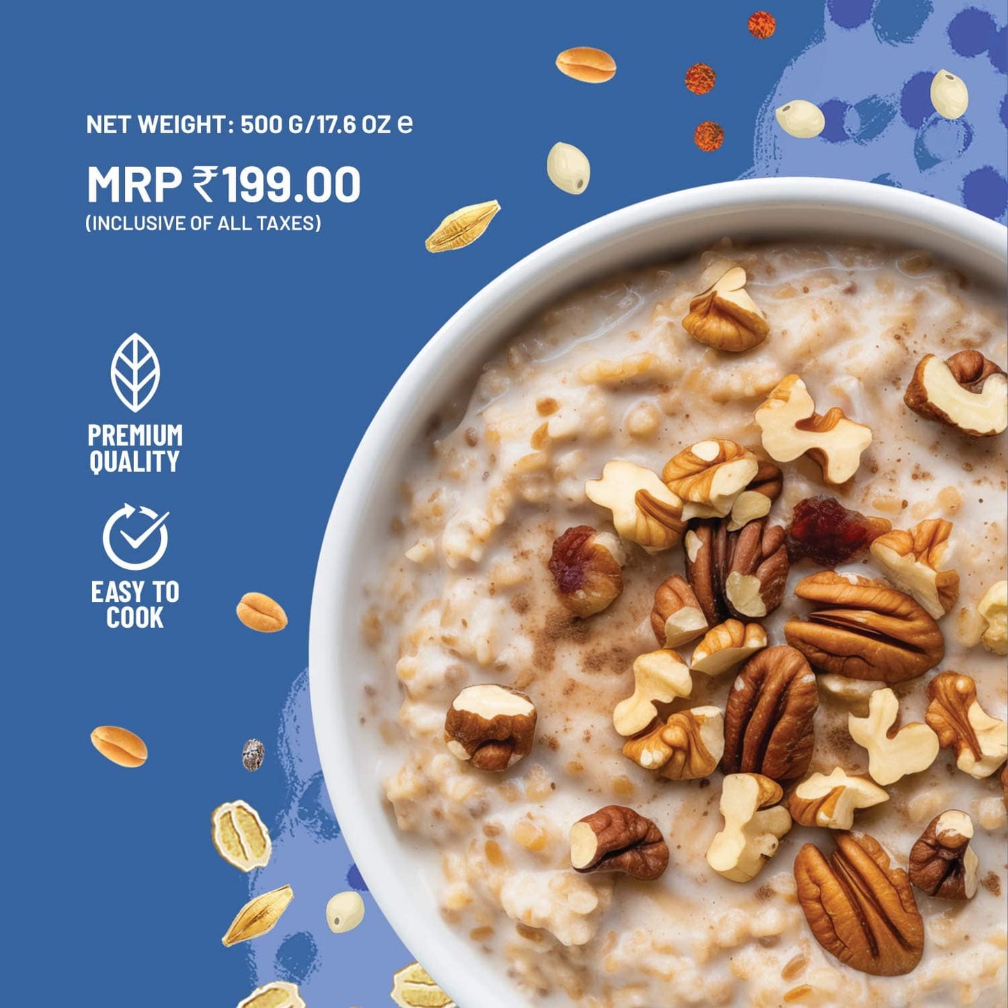 NO ADDED SUGAR INSTANT BREAKFAST | Multigrain Millet Oatmeal (Made with Chia Seeds and Flaxseeds)