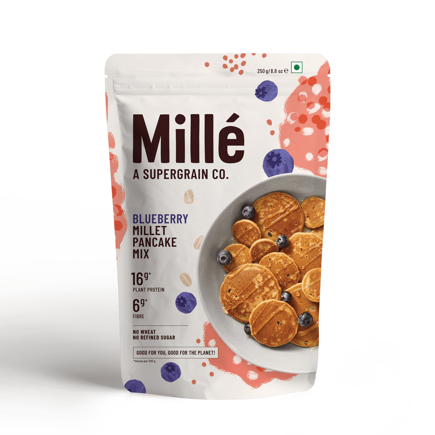 Mille : Blueberry Millet Pancake Mix