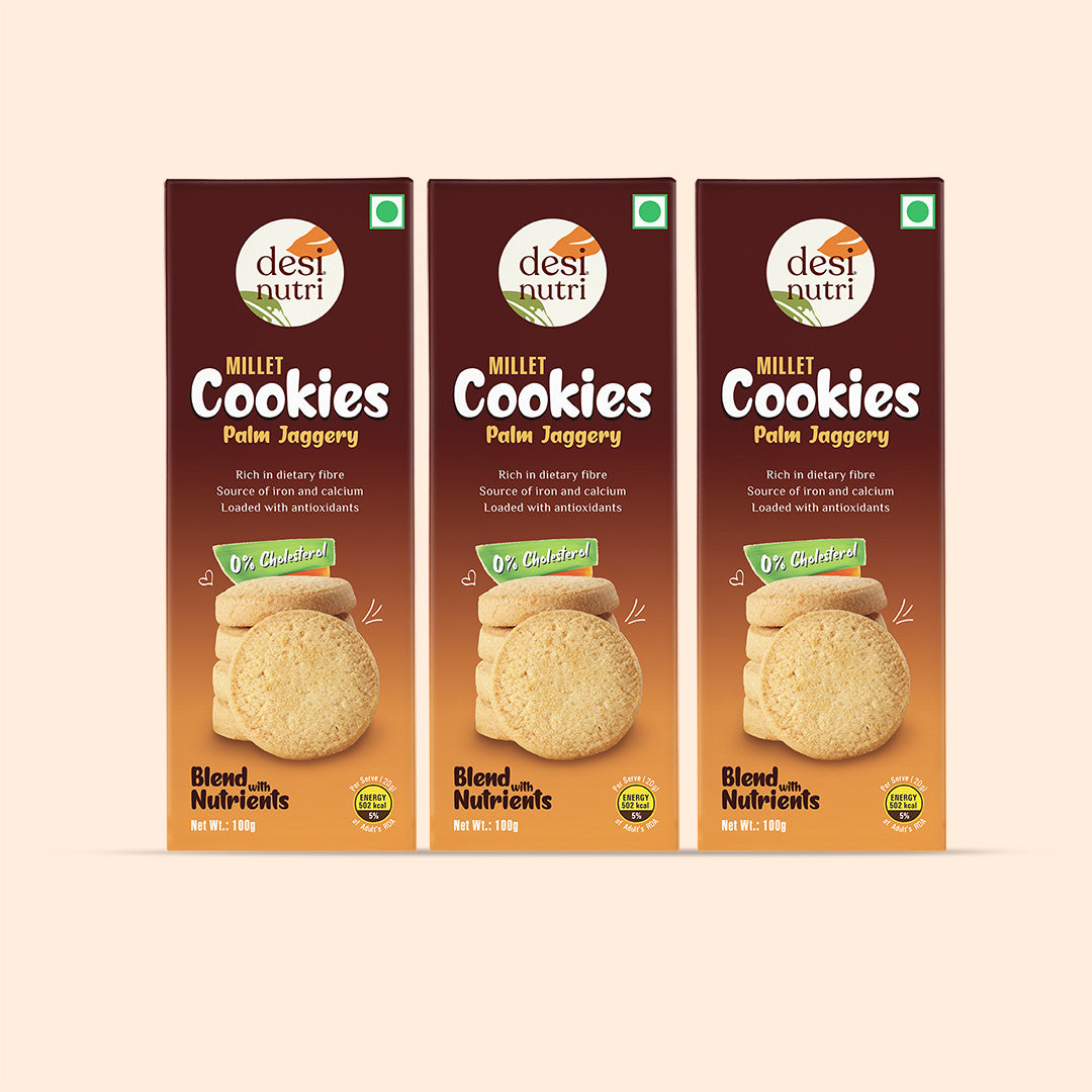 Millet Cookies Palm Jaggery Pack of 3 - 100g Each