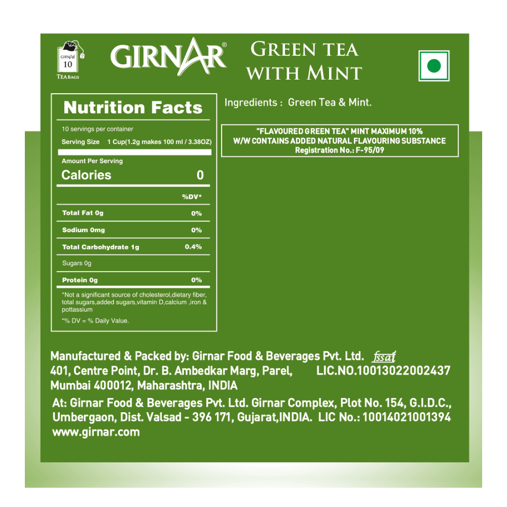 Girnar Green Tea Bags - Mint