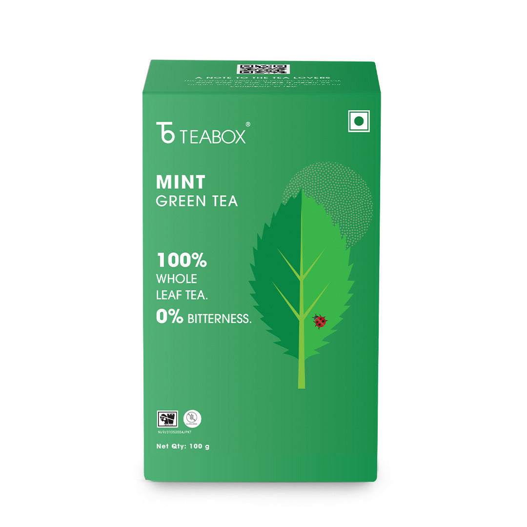 Teabox Mint Green - 100 gms - Veeha Foods