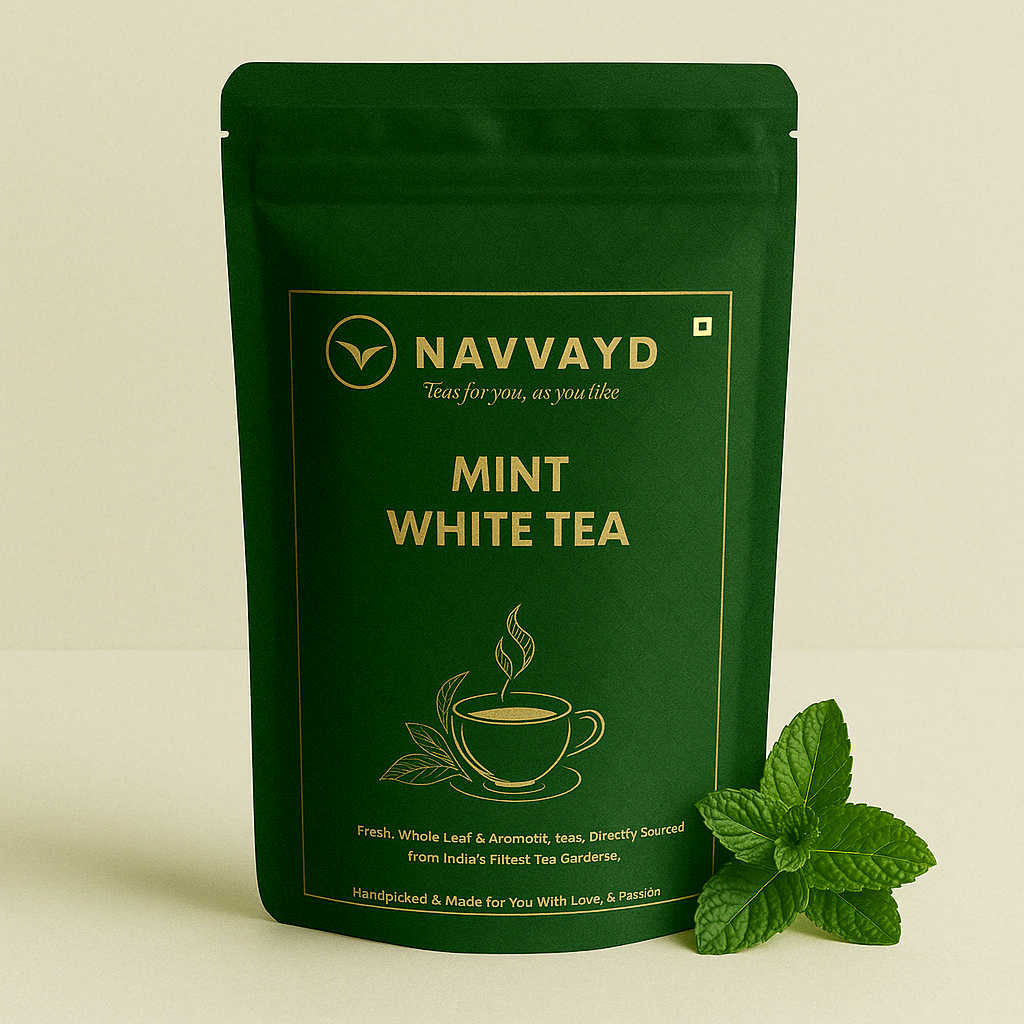 Navvayd Mint White Tea - 100 gms - Veeha Foods