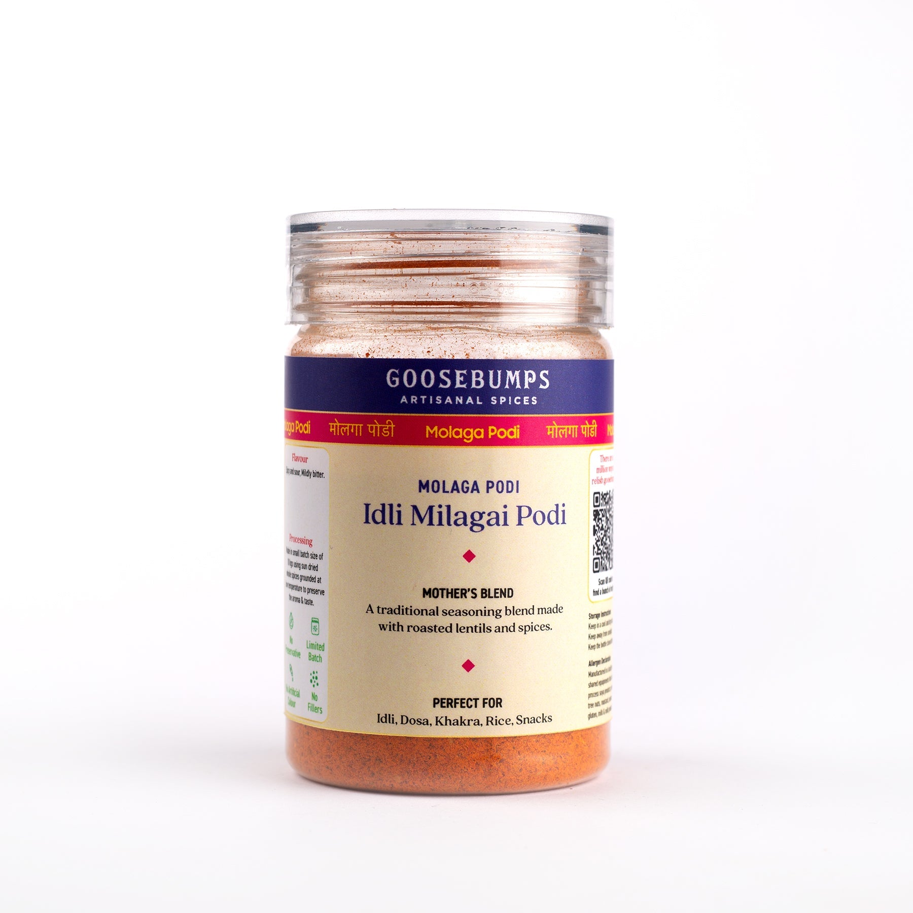 Goosebumps Molaga Podi Indian Instant Idli Chutney Powder - Veeha Foods