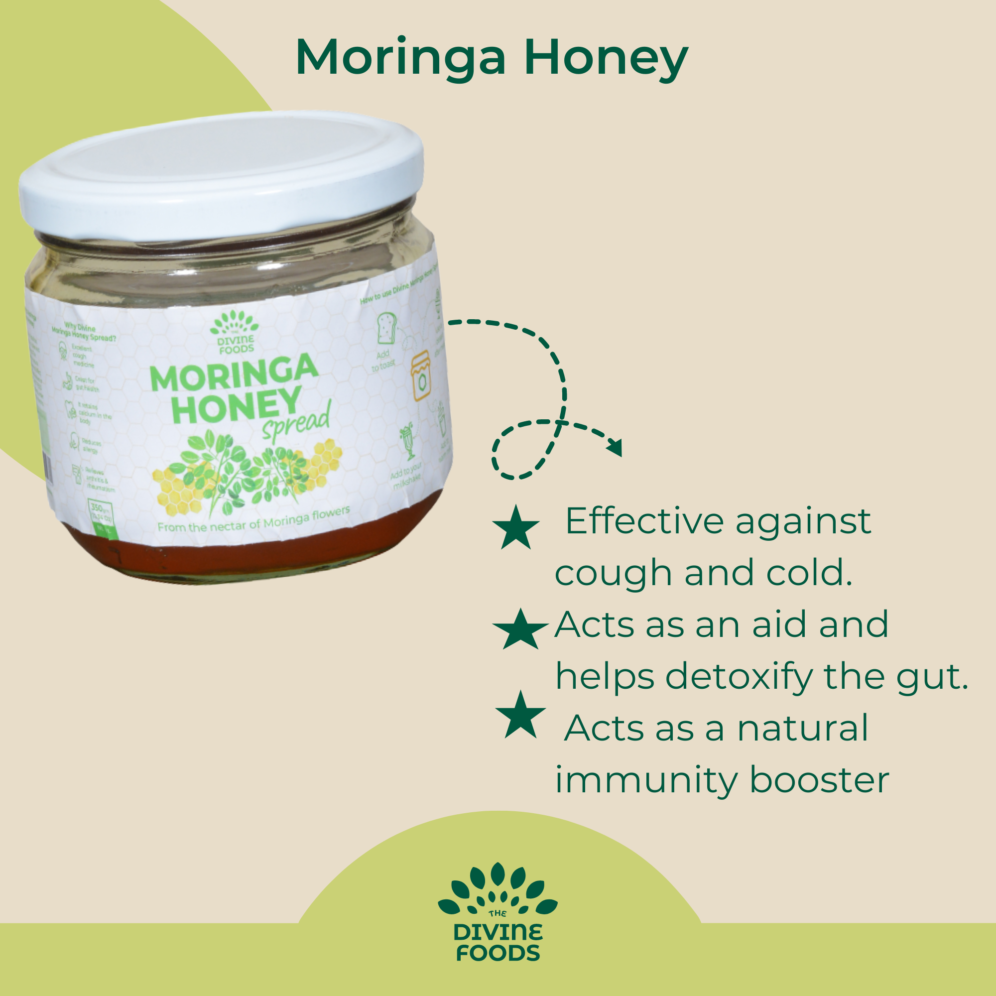 Organic Moringa Honey Spread For Detoxify the Gut