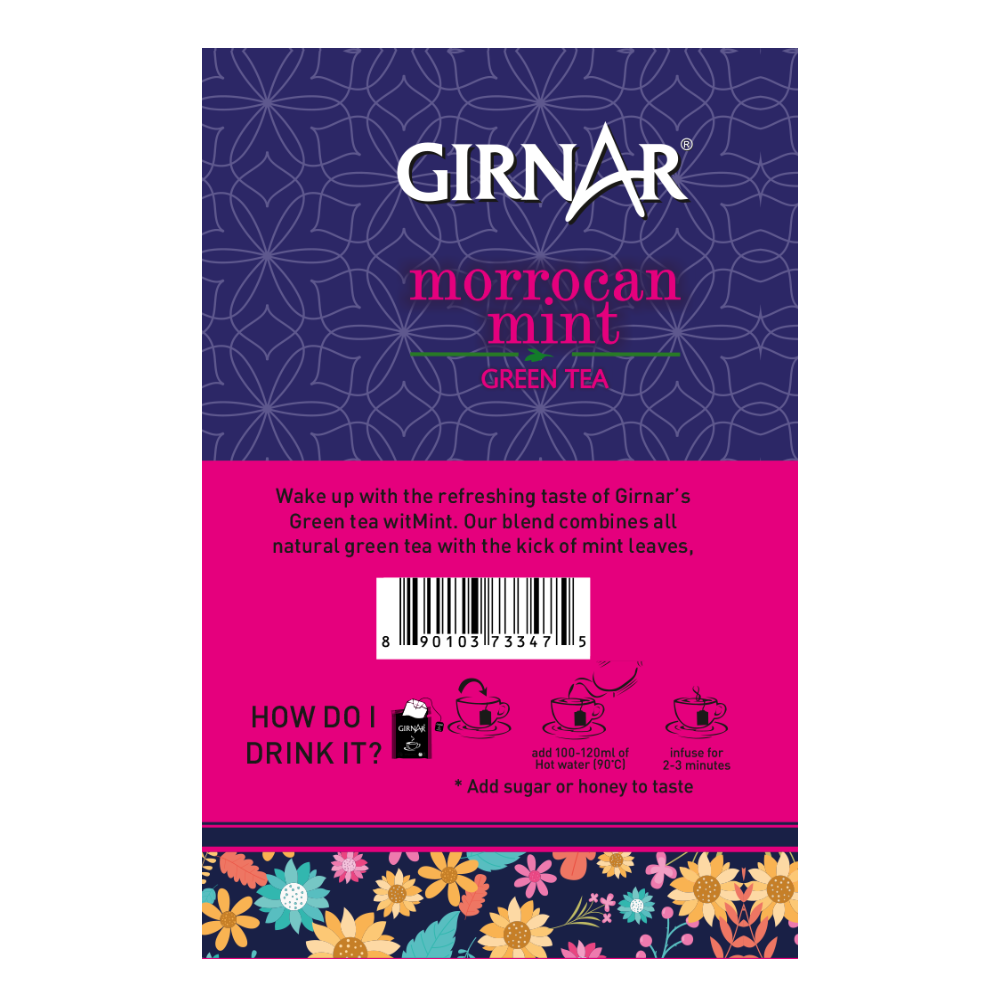 Girnar Green Tea Bags - Morrocan Mint