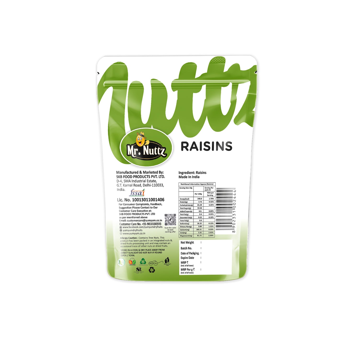 Mr. Nuttz Green Raisins