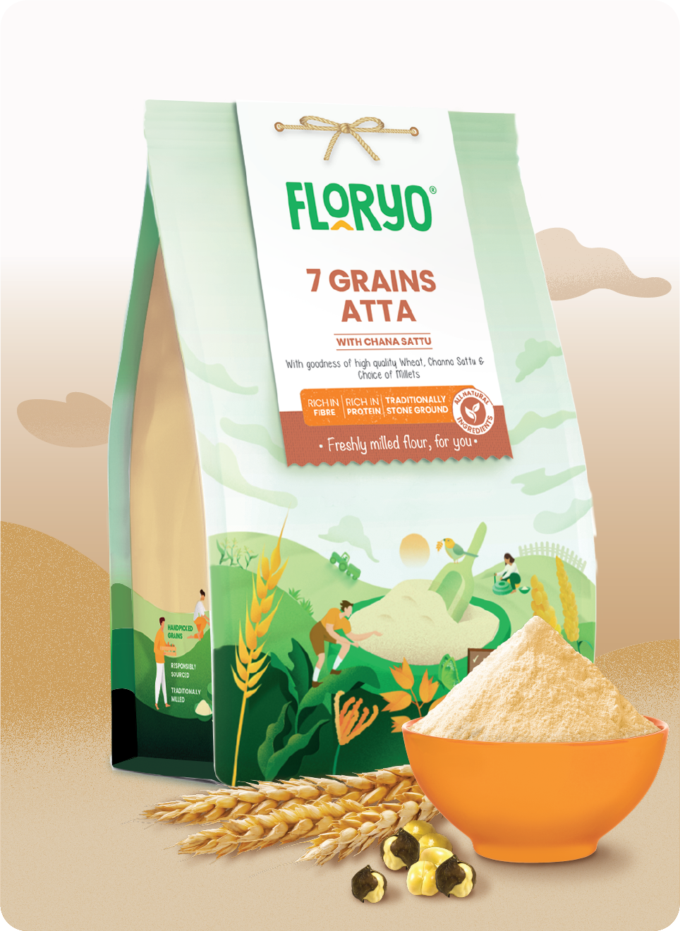 Floryo 7 Grains Atta (with Chana Sattu)