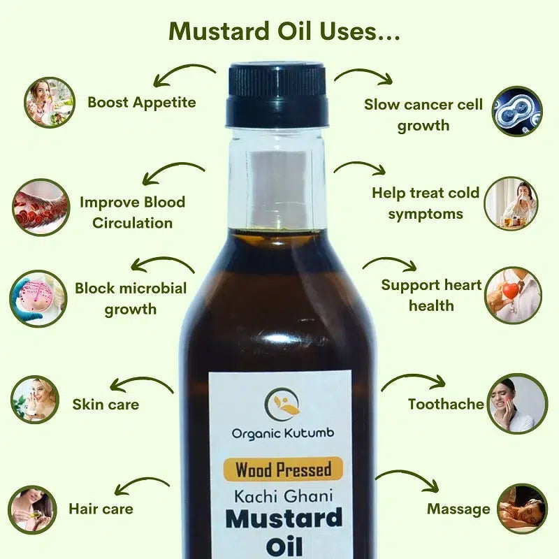 Wood Pressed Mustard Oil 100% Pure & Organic Cold Pressed