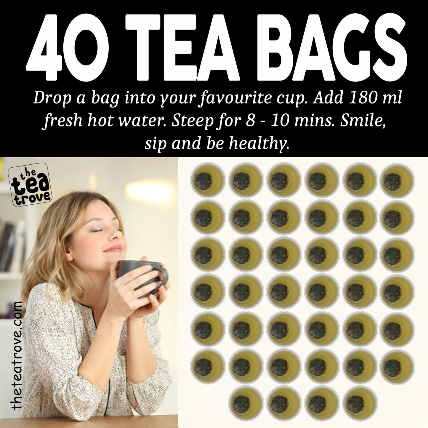 Organic Nettle Leaf Tea Bags - 40 Eco-Friendly Tea Bag in Resealable Pouch