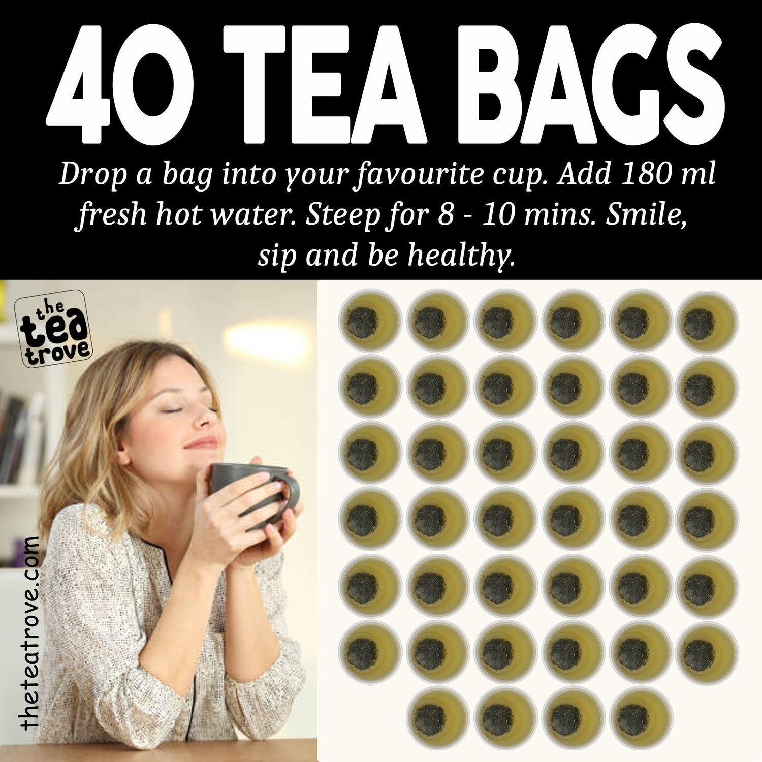 Organic Nettle Leaf Tea Bags - 40 Eco-Friendly Tea Bag in Resealable Pouch