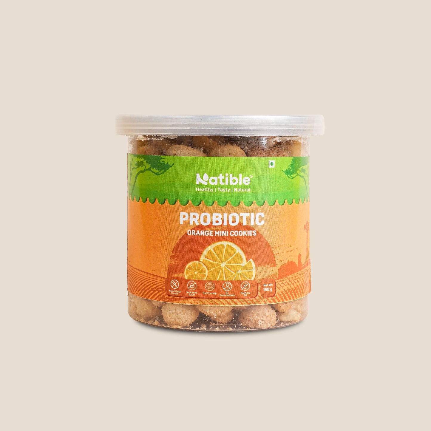 Natible Probiotic Orange Mini Cookies Combo